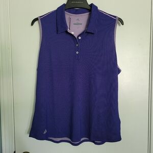ADIDAS GOLF Women's ADVANTAGE Sleeveless Polo Tank Real Purple Sz XL NWT